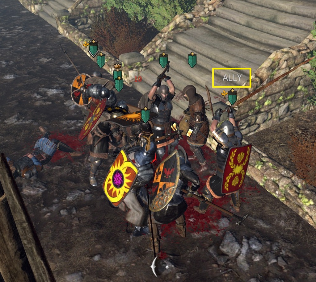 Combat log showing the ally-damage notification highlighted after a swing passes through a teammate
